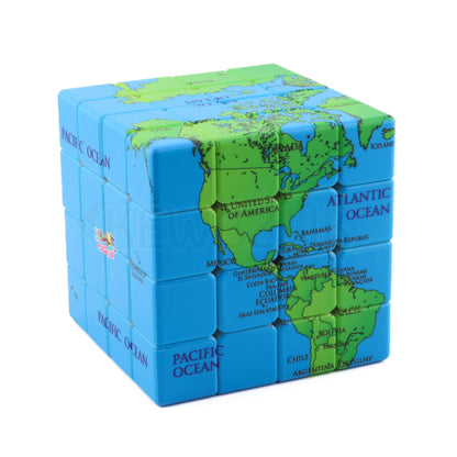 World Map 4x4 Cube (Borders)
