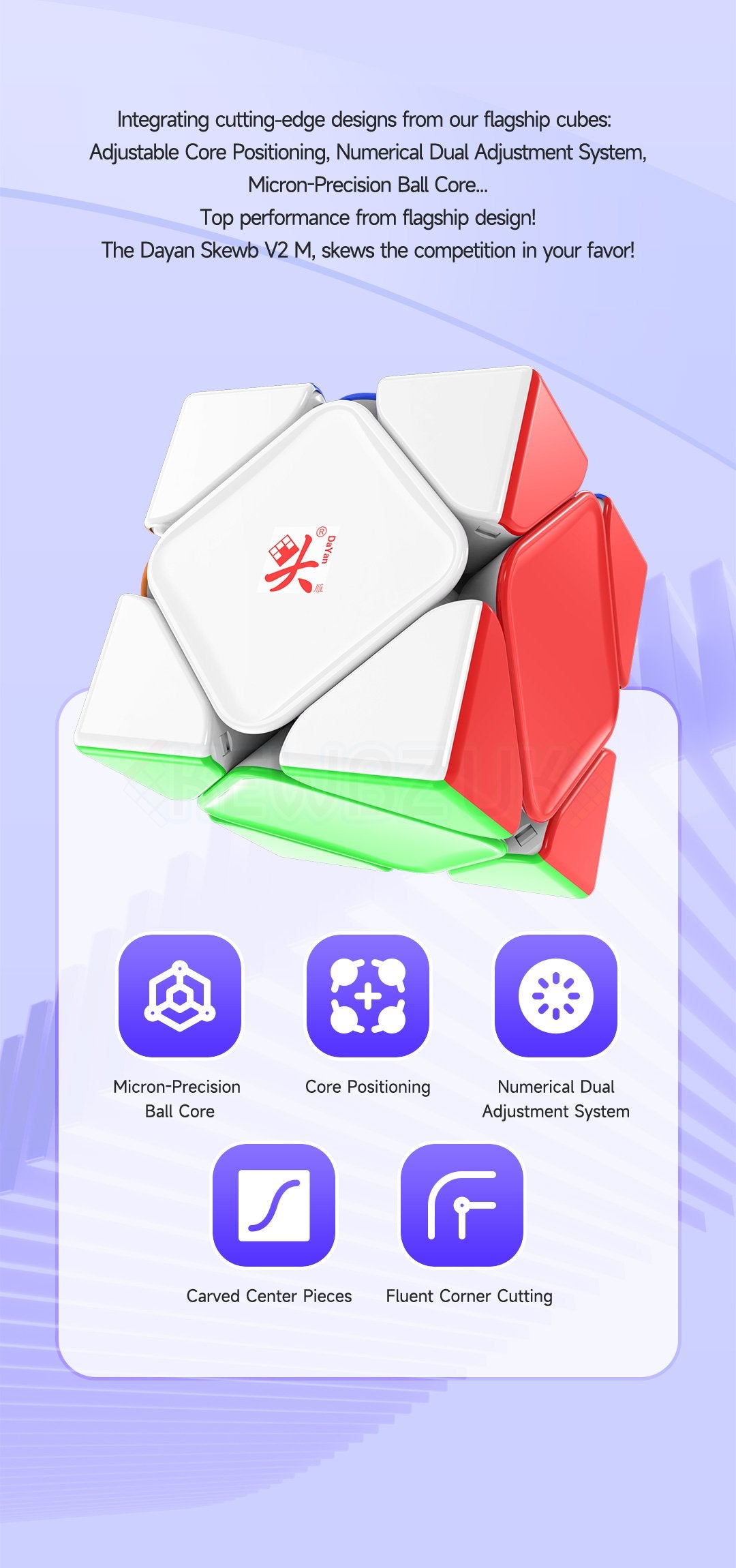 DaYan Skewb V2 (Magnetic, Maglev, UV, Ball-Core)