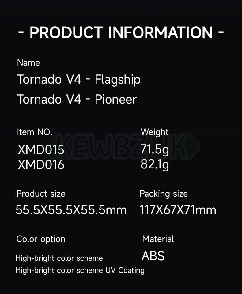QiYi XMD 3x3 Tornado V4 Pioneer (Magnetic, Maglev, UV, Ball-Core)